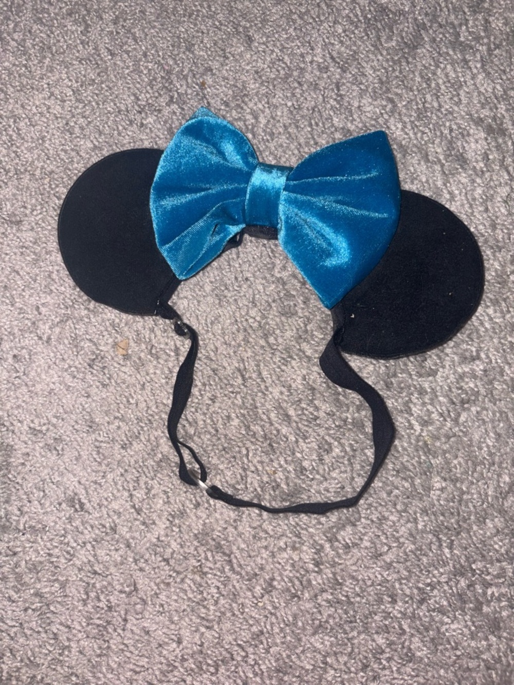 Adjustable Minnie Ears w/ Blue Satin Bow (Comfort Fit)